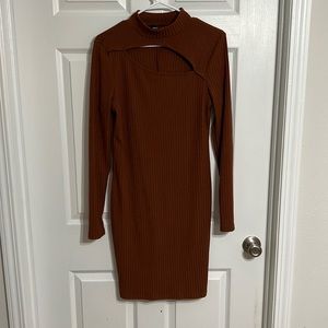 SHEIN cut out long sleeve dress